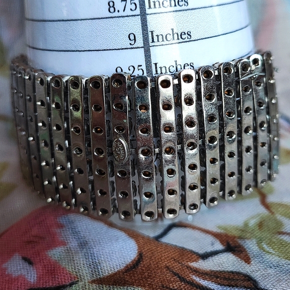 Vintage Signed Kramer of New York Seven Row Prong Set Clear Rhinestone Bracelet - Picture 16 of 16